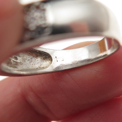 925 Sterling Silver Round-Cut C Z Modernist Ring Size 9.5