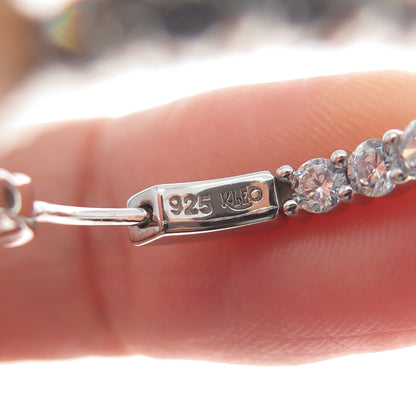 KLEO 925 Sterling Silver Round-Cut C Z In & Out Hoop Earrings