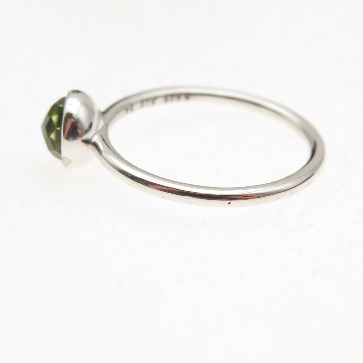 Pandora 925 Sterling Silver Real Peridot August Birthday Blooms Ring Size 6.75