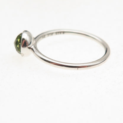 Pandora 925 Sterling Silver Real Peridot August Birthday Blooms Ring Size 6.75