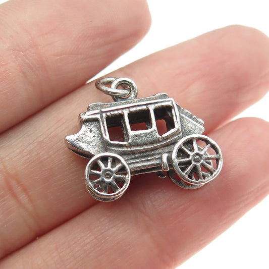 MAISELS INDIAN TRADING POST 925 Sterling Silver Vintage Stagecoach Charm Pendant