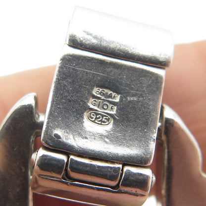 GIOR 925 Sterling Silver Vintage Italy Enamel Modernist Bracelet 7"