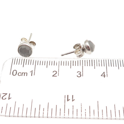 Pandora Sterling Silver Real Gray Moonstone June Birthday Blooms Stud Earrings