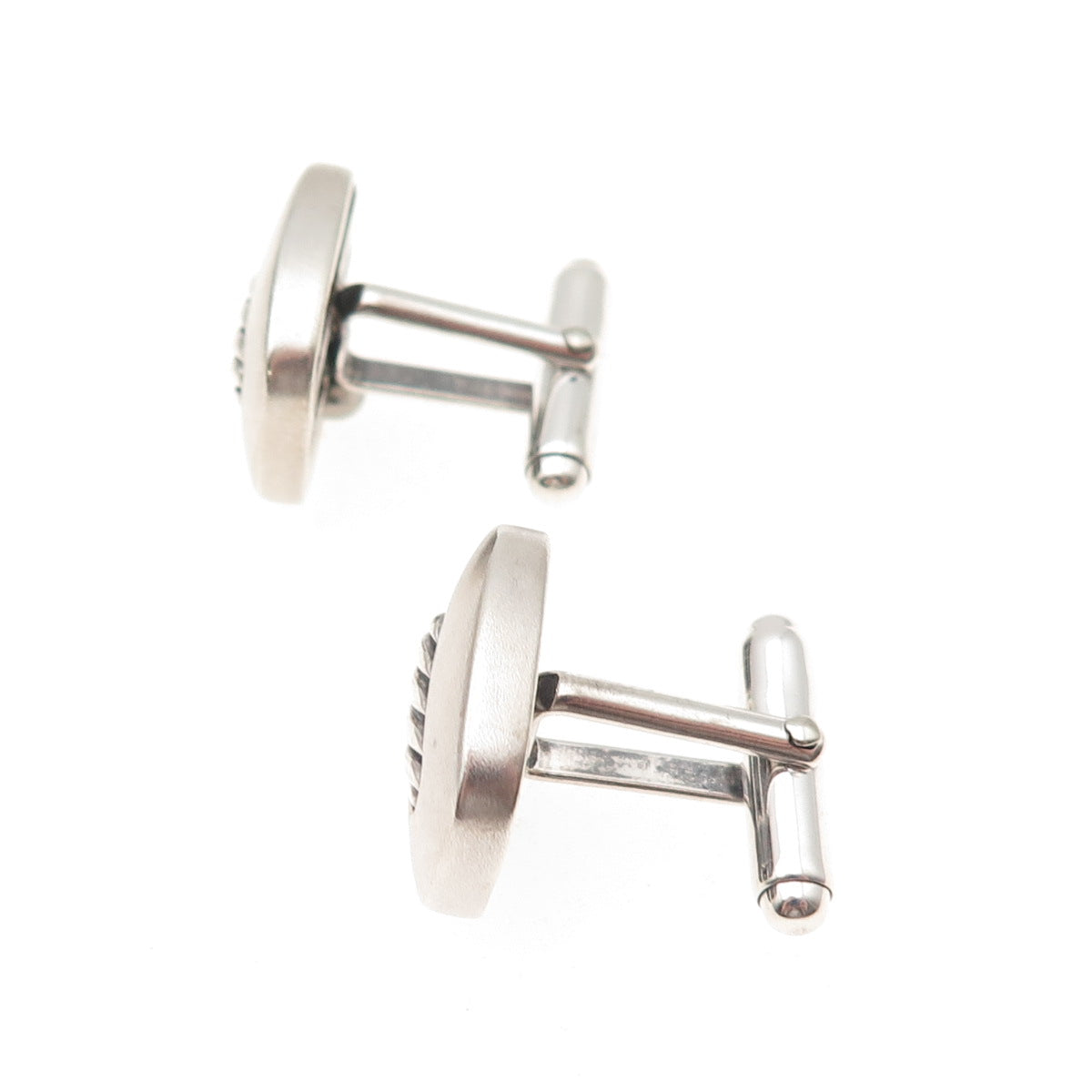 David Yurman 925 Sterling Silver Vintage Classic Cable Cushion Cufflinks