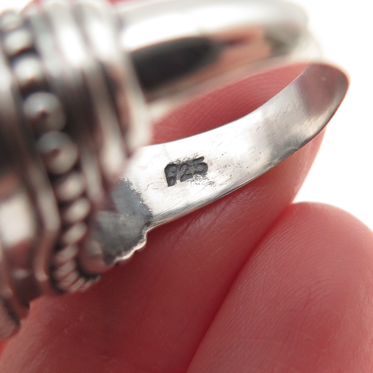 EXEX by Claudia Agudelo 925 Sterling Vintage Real Buffalo Turquoise Ring Size 6