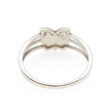 925 Sterling Silver Vintage Real Opal Butterfly Ring Size 10