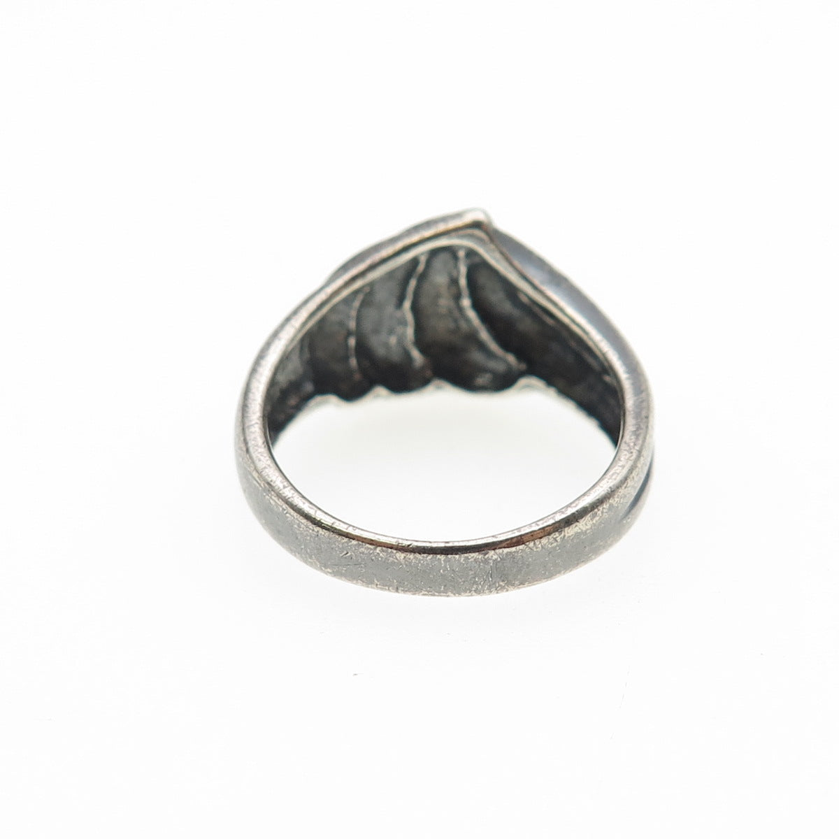 CHAPAL ZENRAY 925 Sterling Silver Vintage Modernist Oxidized Ring Size 6
