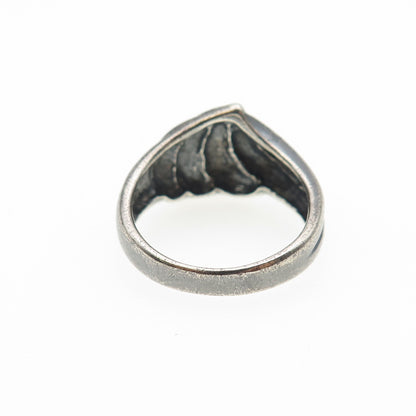 CHAPAL ZENRAY 925 Sterling Silver Vintage Modernist Oxidized Ring Size 6