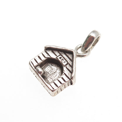 Lisa Greene 925 Sterling Silver Vintage 1999 Arf Dog House Mini Charm Pendant