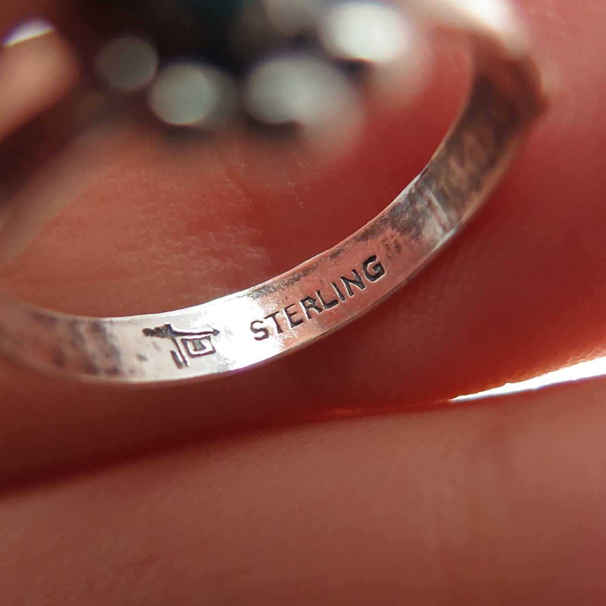 BELL TRADING Old Pawn 925 Sterling Silver Vintage Turquoise Ring Size 4.5