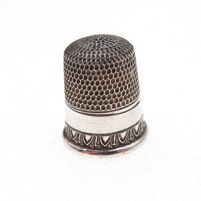 Simons Bros 925 Sterling Silver Antique Art Deco Sewing Thimble Size 6