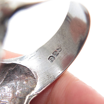 925 Sterling Silver Vintage Mexico Elephant Oxidized Ring Size 9.75