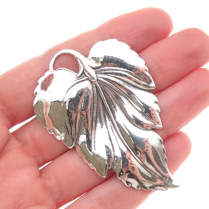 Danecraft 925 Sterling Silver Vintage Floral Leaf Oxidized Pin Brooch