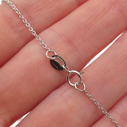 925 Sterling Silver Real Oval-Cut Blue Topaz Cable Chain Necklace 18"