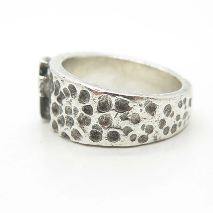 925 Sterling Silver Vintage Cross Religious Theme Ring Size 8.75