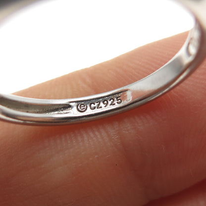 925 Sterling Silver Radiant-Cut C Z Engagement Ring Size 7.75