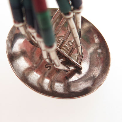 Thomas Singer Old Pawn Sterling Silver Vintage Multi-Gem 5-Strand Bracelet 7.5"