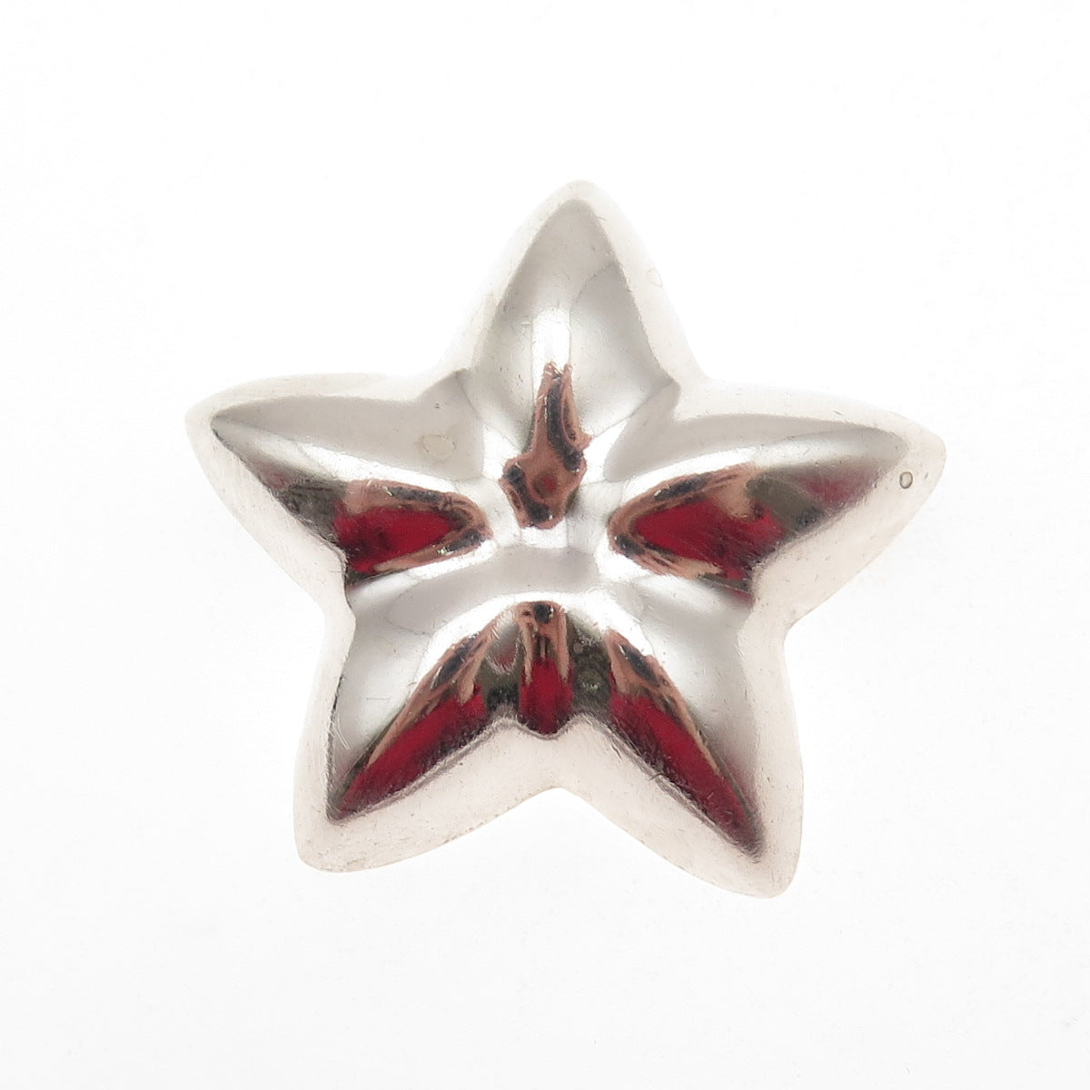 925 Sterling Silver Vintage Mexico Modernist Puffy Star Pin Brooch