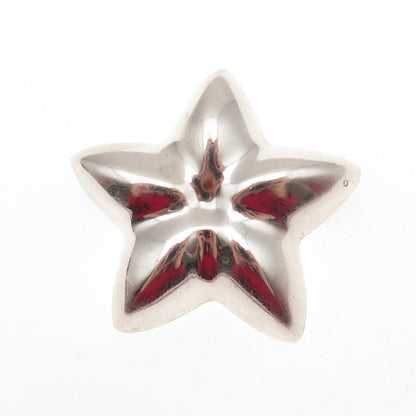 925 Sterling Silver Vintage Mexico Modernist Puffy Star Pin Brooch