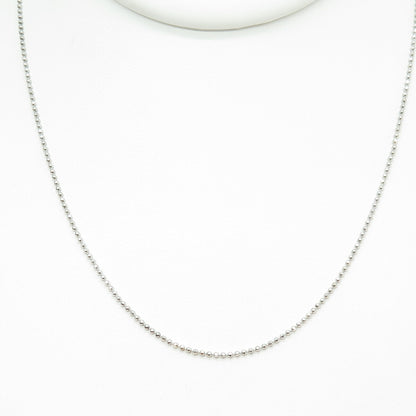 925 Sterling Silver Italy Ball Beaded Chain Necklace 18"
