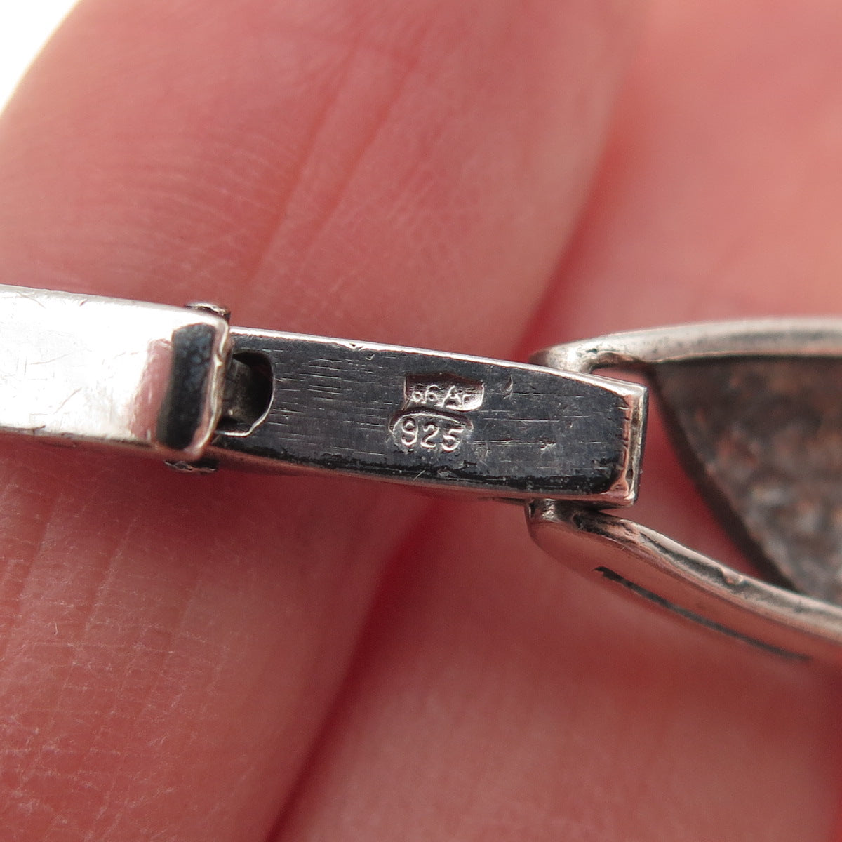 925 Sterling Silver Vintage Italy Enamel Modernist Panel Link Bracelet 7.25"