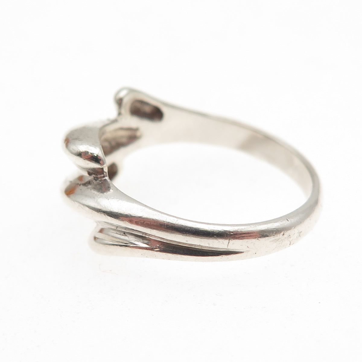 925 Sterling Silver Vintage Modernist Oxidized Ring Size 6.75