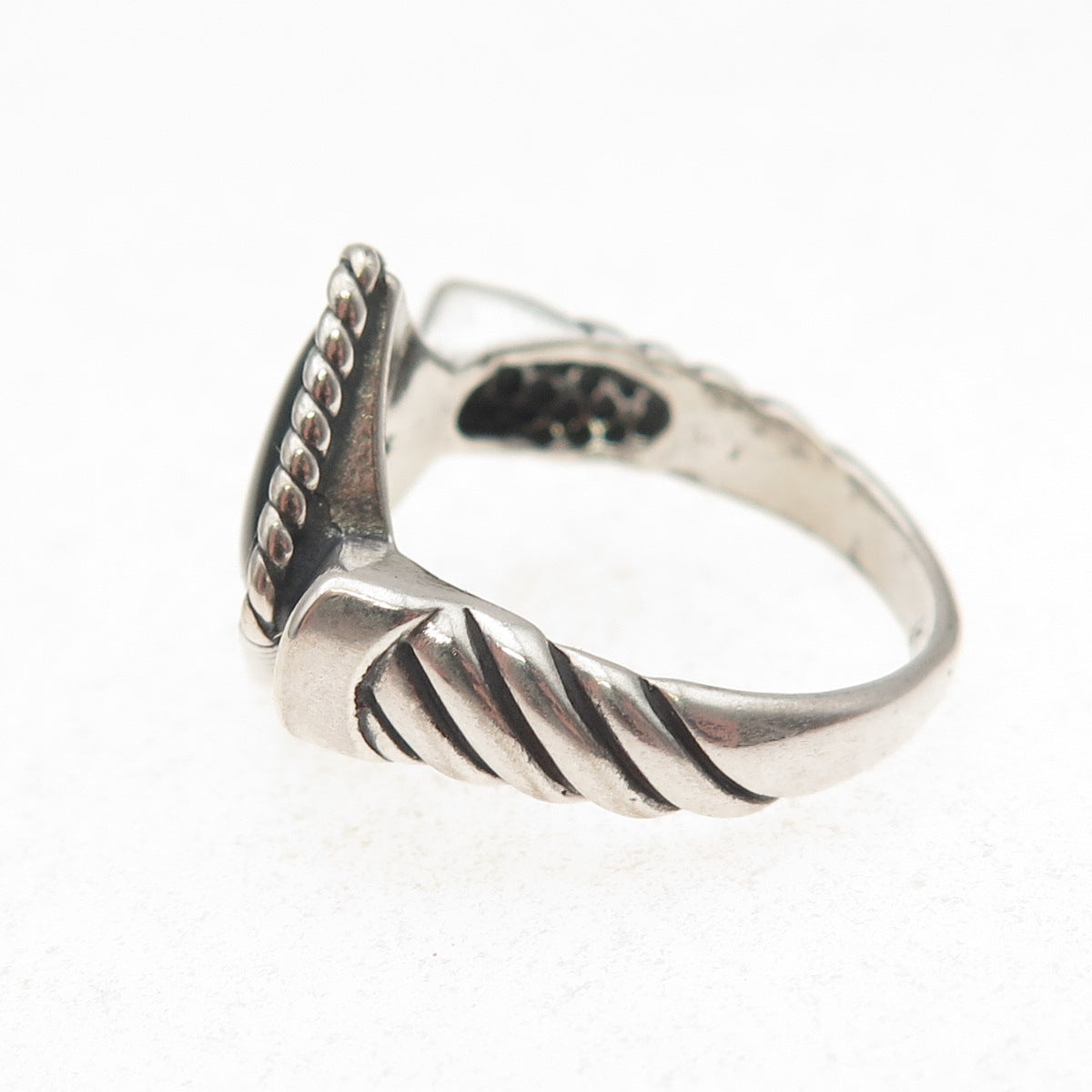 Carolyn Pollack 925 Sterling Silver Vintage Real Abalone Shell Ring Size 8.25