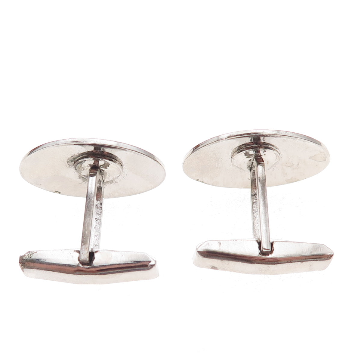 925 Sterling Silver Vintage T2 Starburst Oval Cufflinks