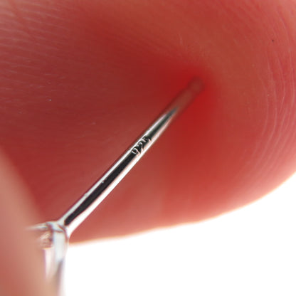 925 Sterling Silver Round & Pear-Cut C Z Chain Drop Dangle Earrings