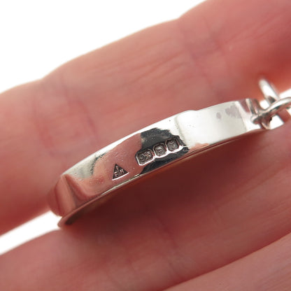 925 Sterling Silver Vintage 1974 IFH London Real MOP Modernist Charm Pendant