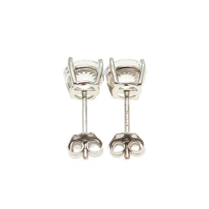 DEE BERKLEY JEWELRY 925 Sterling Silver Round-Cut Shaped C Z Stud Earrings