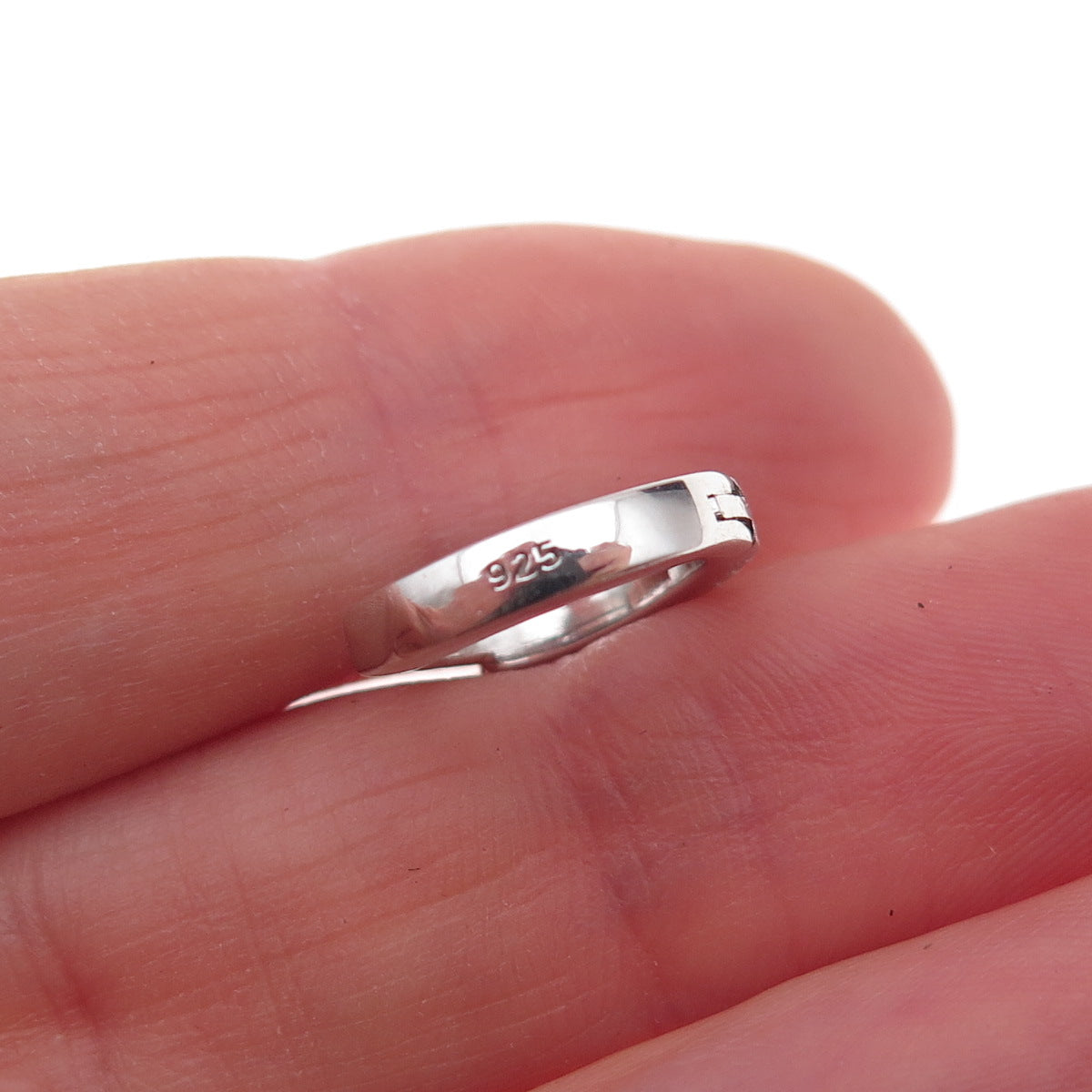925 Sterling Silver Round-Cut C Z Hoop Earrings
