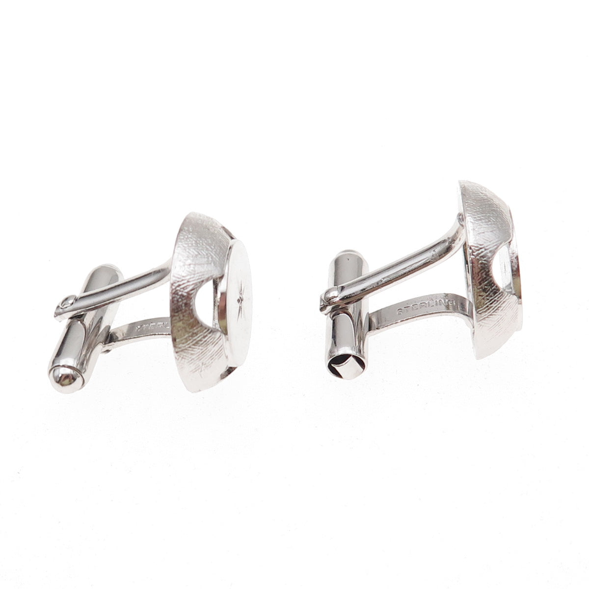 Anson 925 Sterling Silver Vintage Real Diamond Starburst Cufflinks