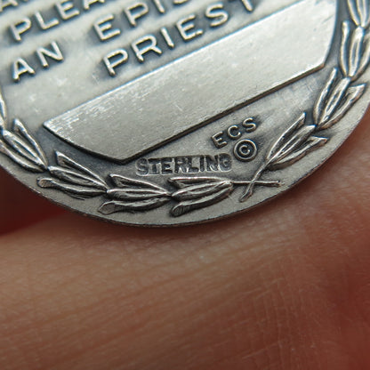 E. Christopher & Sons Sterling Silver Vintage Episcopal Emergency Charm Pendant