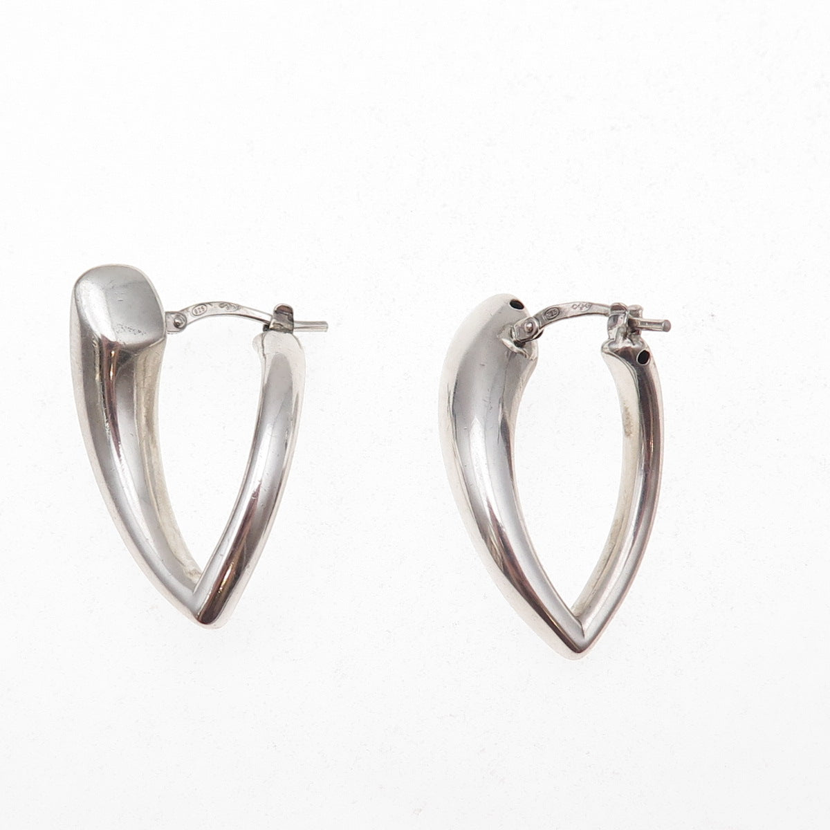 Charles Garnier 925 Sterling Silver Vintage Wavy Hoop Earrings