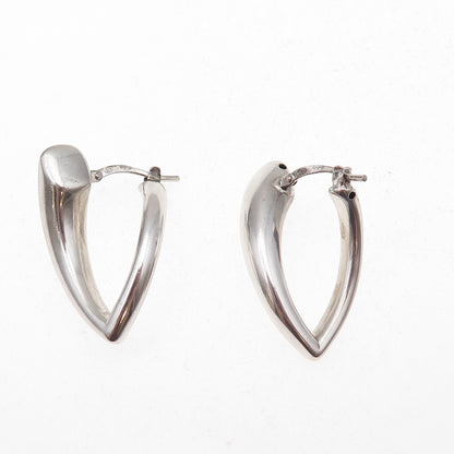 Charles Garnier 925 Sterling Silver Vintage Wavy Hoop Earrings