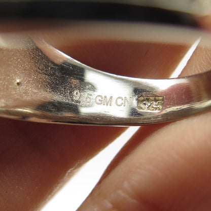 925 Sterling Silver Princess-Cut Shaped C Z Ring Size 9.75