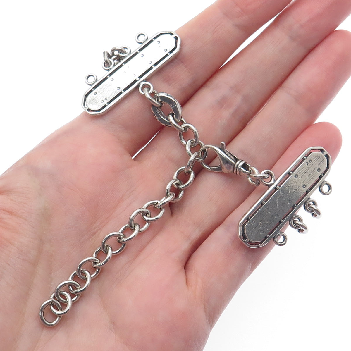 LOVE LEIGH DESIGNS 925 Sterling Vintage Iolite Bracelet Adjustable Lobster Clasp