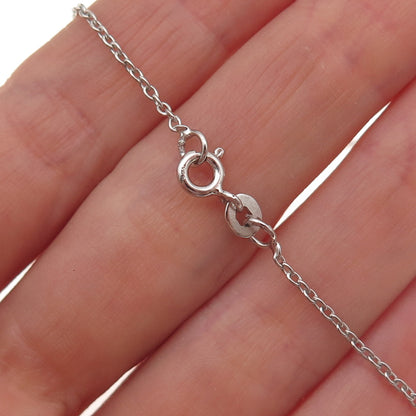 Chuck Clemency 925 Sterling Silver Real Iolite Cable Chain Necklace 18"