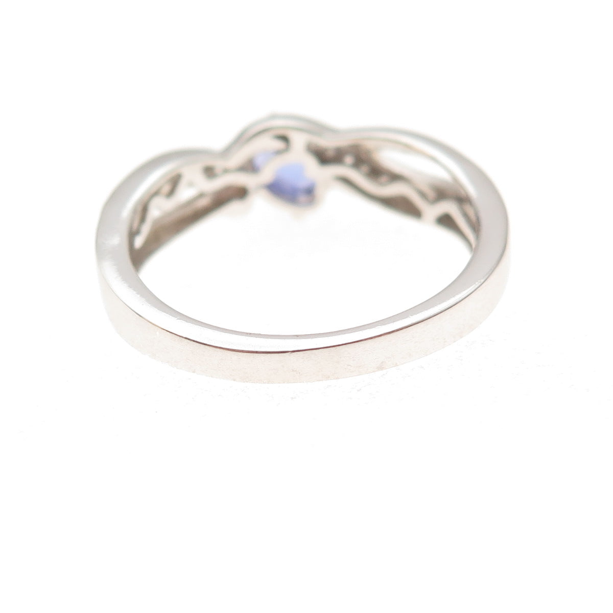 Chuck Clemency 925 Sterling Silver Real Tanzanite & White Topaz Ring Size 8.25