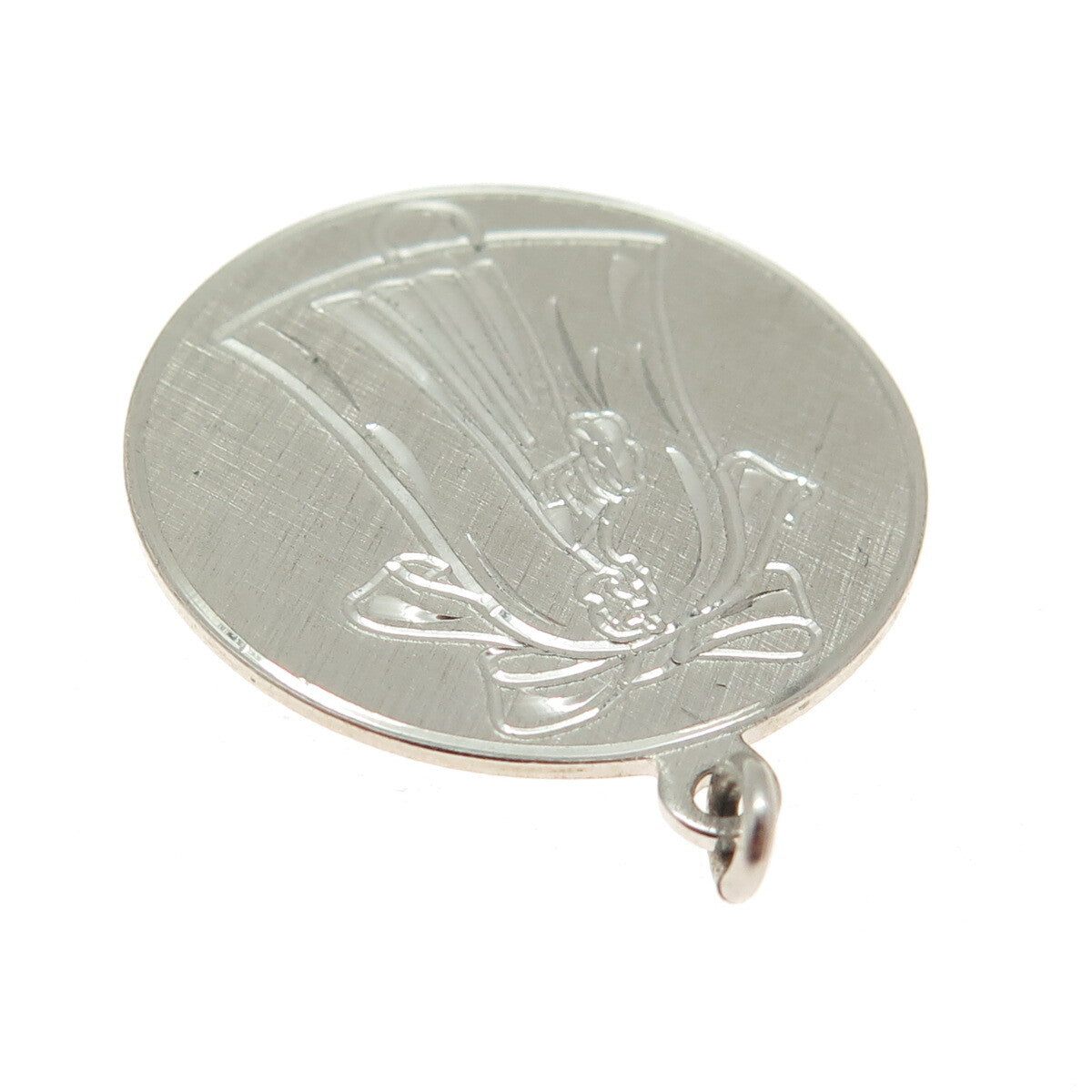 ANSON 925 Sterling Silver Vintage Bride Wedding Round Pendant