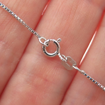 SAI 925 Sterling Silver Black & White C Z Flower Pendant Box Chain Necklace 18"