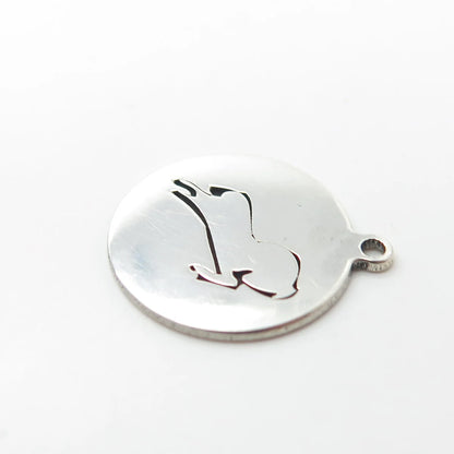 925 Sterling Silver USA Two In Town Horse Charm Pendant