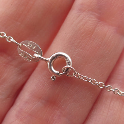 925 Sterling Silver Real Round-Cut Diamond Flame Cable Chain Necklace 18"