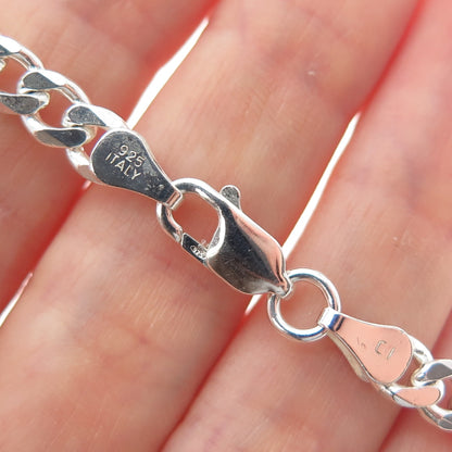 925 Sterling Silver Vintage Italy Figaro Chain Necklace 16"