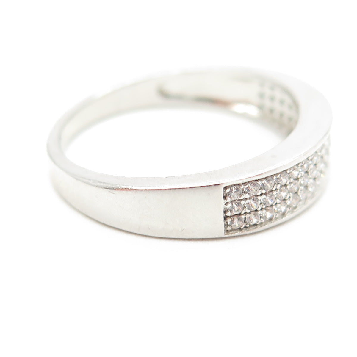 925 Sterling Silver Pave C Z Ring Size 9.75