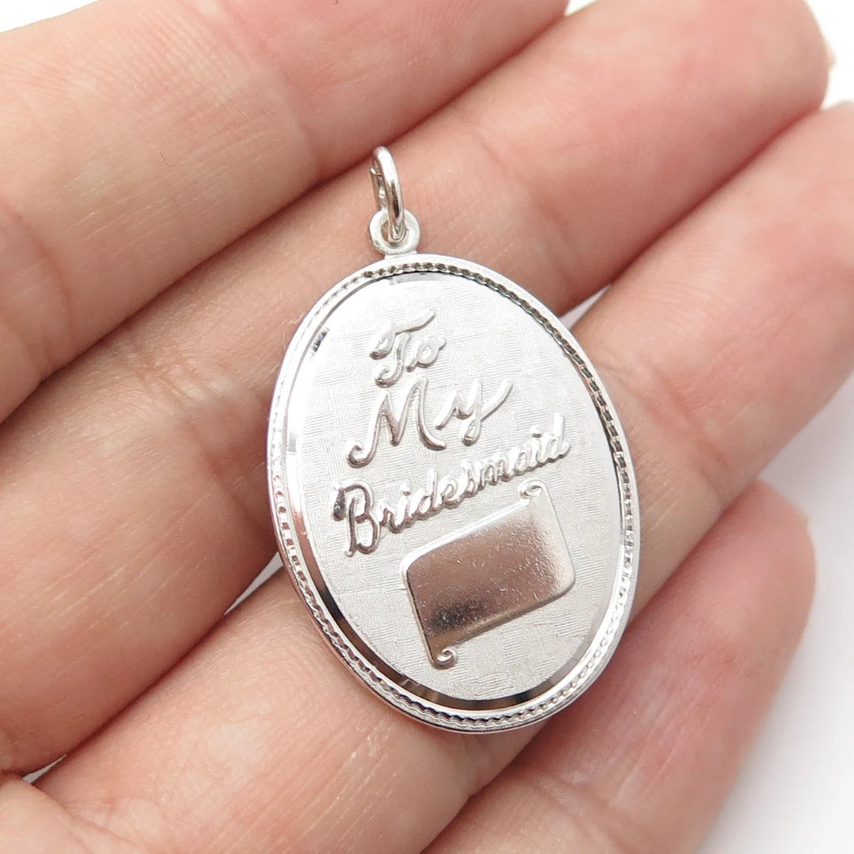 925 Sterling Silver Vintage Griffith & Sons Co "To My Bridesmaid" Pendant