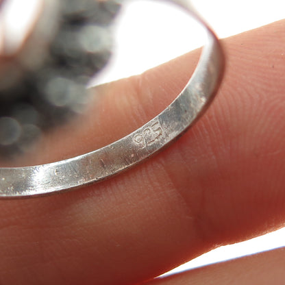 925 Sterling Silver 2-Tone Vintage Old Town Cannetille Ring Size 7.75
