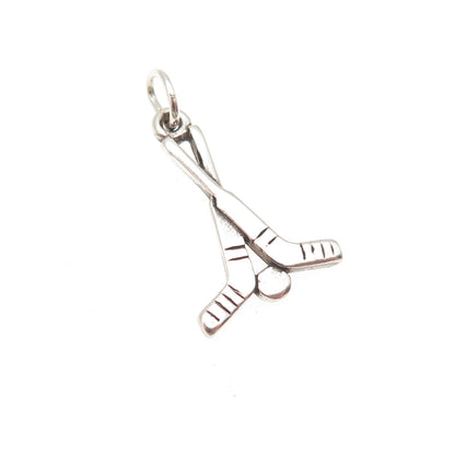 Sunwest 925 Sterling Silver Vintage Crossed Hockey Sticks Mini Charm Pendant