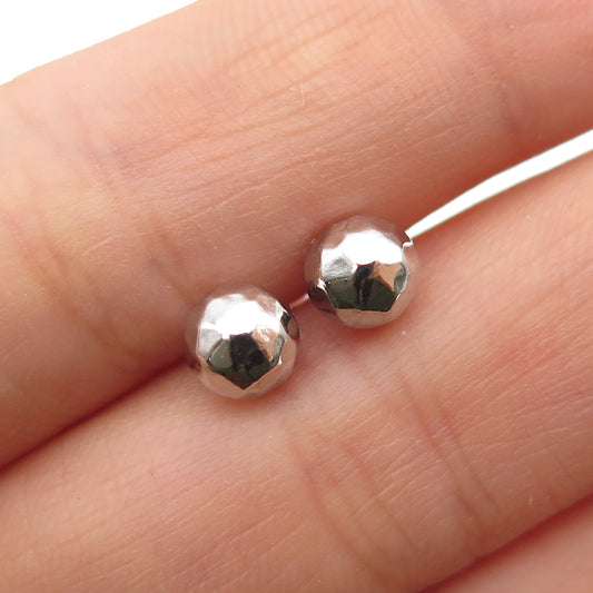 925 Sterling Silver Hammered Ball Stud Earrings
